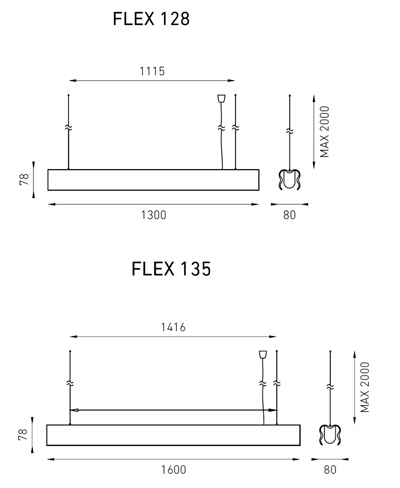 Технические характеристики светильника подвесного FLEX